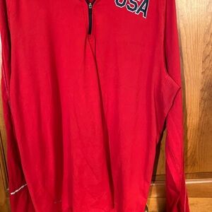 Nike Red Dri-FIT Quarter-Zip Pullover